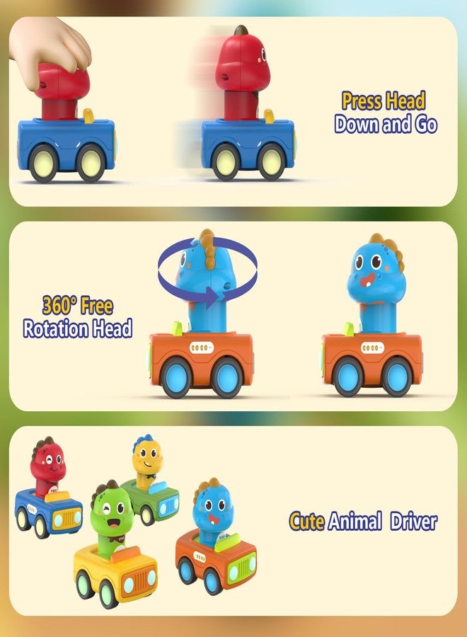 MOONTOY Car Toys for 1+ Year Old First Birthday Gifts for Boys,Press and Go Car Toys Baby Animal Racing Cars for Toddlers 1-3,Push Go Friction Car Toys Toys 12-18 Months Toddler Toys for One Year Old - Image 4